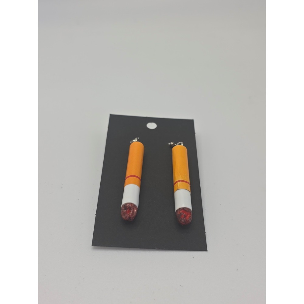 Cigarette But Earrings Handmade Hypo-Allergenic Short Funny Gag Joke - Picture 3 of 3